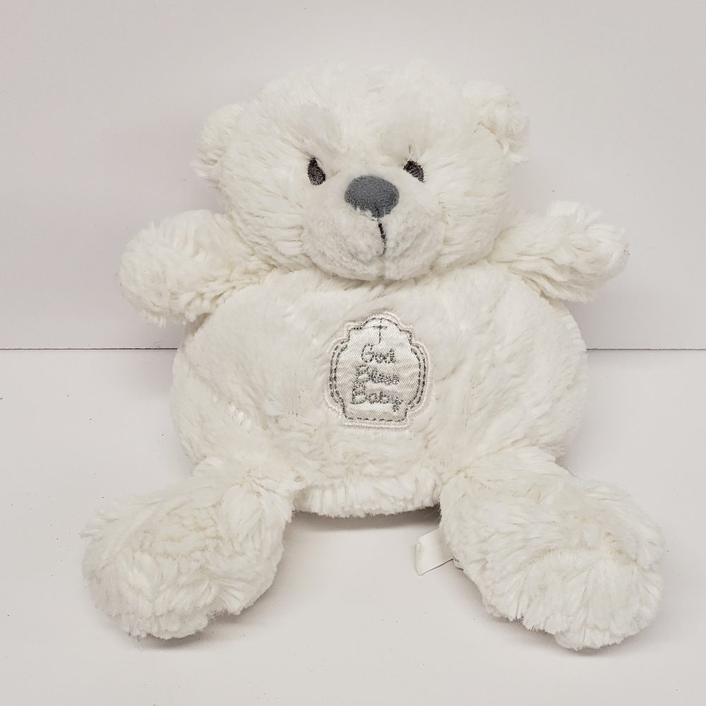 Demdaco Nat & Jules 7" Tender Blessings Cherish Teddy Bear White Rattle Plush
